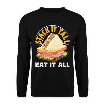 Sandwich Sandwich Snack Célébration - Sweat-shirt Unisexe - noir - Devant - Alina (178cm) & Michal (187cm)