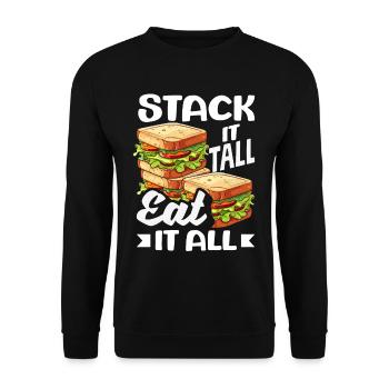 Sandwich Sandwich Snack Célébration - Sweat-shirt Unisexe - noir - Devant - Alina (178cm) & Michal (187cm)