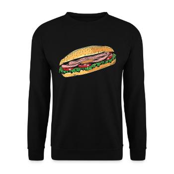Sandwich Sandwich Snack Célébration - Sweat-shirt Unisexe - noir - Devant - Alina (178cm) & Michal (187cm)