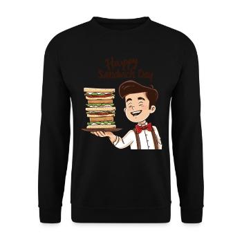 Sandwich Sandwich Snack Célébration - Sweat-shirt Unisexe - noir - Devant - Alina (178cm) & Michal (187cm)