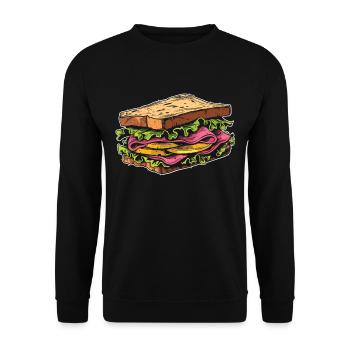 Sandwich Sandwich Snack Célébration - Sweat-shirt Unisexe - noir - Devant - Alina (178cm) & Michal (187cm)