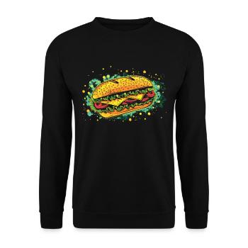 Sandwich Sandwich Snack Célébration - Sweat-shirt Unisexe - noir - Devant - Alina (178cm) & Michal (187cm)