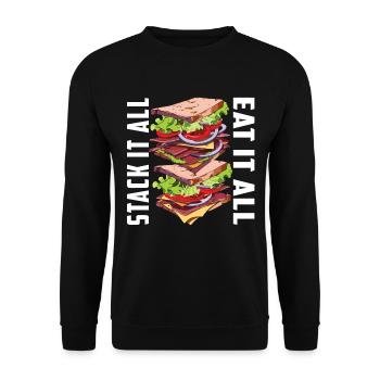 Sandwich Sandwich Snack Célébration - Sweat-shirt Unisexe - noir - Devant - Alina (178cm) & Michal (187cm)