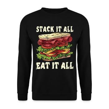 Sandwich Sandwich Snack Célébration - Sweat-shirt Unisexe - noir - Devant - Alina (178cm) & Michal (187cm)