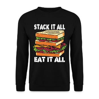 Sandwich Sandwich Snack Célébration - Sweat-shirt Unisexe - noir - Devant - Alina (178cm) & Michal (187cm)