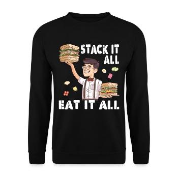 Sandwich Sandwich Snack Célébration - Sweat-shirt Unisexe - noir - Devant - Alina (178cm) & Michal (187cm)