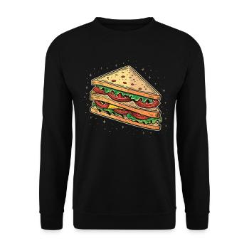Sandwich Sandwich Snack Célébration - Sweat-shirt Unisexe - noir - Devant - Alina (178cm) & Michal (187cm)