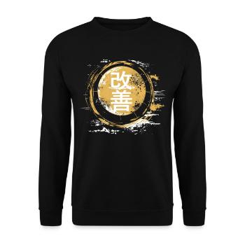 Hiragana Katakana Kaizen-methode Kaizen - Unisex Pullover - Schwarz - Vorne - Alina (178cm) & Michal (187cm)