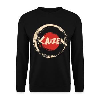 Hiragana Katakana Kaizen-methode Kaizen - Unisex Pullover - Schwarz - Vorne - Alina (178cm) & Michal (187cm)