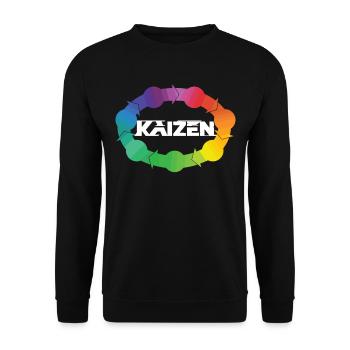 Hiragana Katakana Kaizen-methode Kaizen - Unisex Pullover - Schwarz - Vorne - Alina (178cm) & Michal (187cm)