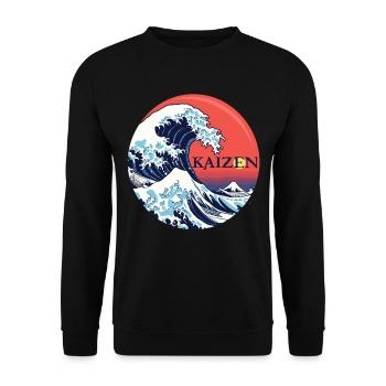 Hiragana Katakana Kaizen-methode Kaizen - Unisex Pullover - Schwarz - Vorne - Alina (178cm) & Michal (187cm)