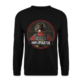 Stolzer Amateurfunk-betreiber - Unisex Pullover - Schwarz - Vorne - Alina (178cm) & Michal (187cm)