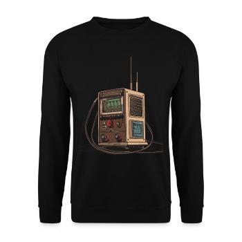 Stolzer Amateurfunk-betreiber - Unisex Pullover - Schwarz - Vorne - Alina (178cm) & Michal (187cm)