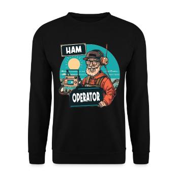 Stolzer Amateurfunk-betreiber - Unisex Pullover - Schwarz - Vorne - Alina (178cm) & Michal (187cm)