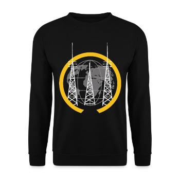 Stolzer Amateurfunk-betreiber - Unisex Pullover - Schwarz - Vorne - Alina (178cm) & Michal (187cm)