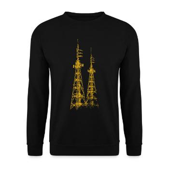 Stolzer Amateurfunk-betreiber - Unisex Pullover - Schwarz - Vorne - Alina (178cm) & Michal (187cm)