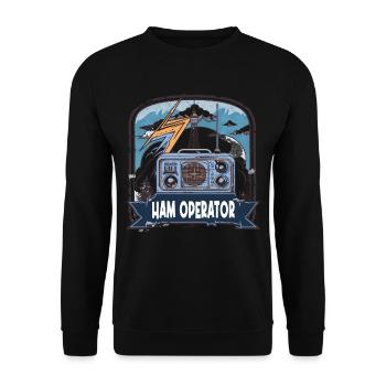 Stolzer Amateurfunk-betreiber - Unisex Pullover - Schwarz - Vorne - Alina (178cm) & Michal (187cm)