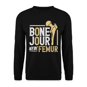 Leg Reconstruction Restoration - Unisex Sweatshirt - black - Front - Alina (178cm) & Michal (187cm)