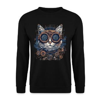 Steam Punk Art Funky Steampunk - Unisex Sweatshirt - black - Front - Alina (178cm) & Michal (187cm)