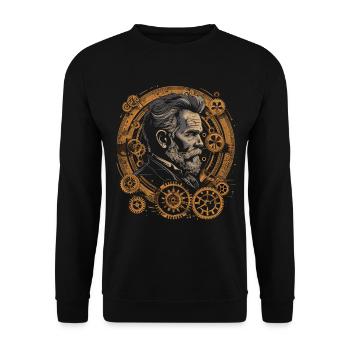 Steam Punk Art Funky Steampunk - Unisex Sweatshirt - black - Front - Alina (178cm) & Michal (187cm)