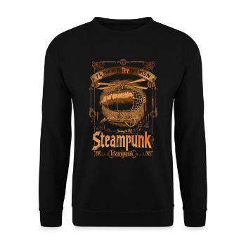 Steam Punk Art Funky Steampunk - Unisex Sweatshirt - black - Front - Alina (178cm) & Michal (187cm)