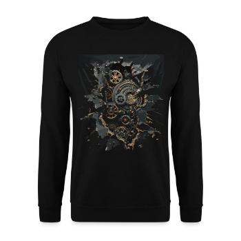 Steam Punk Art Funky Steampunk - Unisex Sweatshirt - black - Front - Alina (178cm) & Michal (187cm)