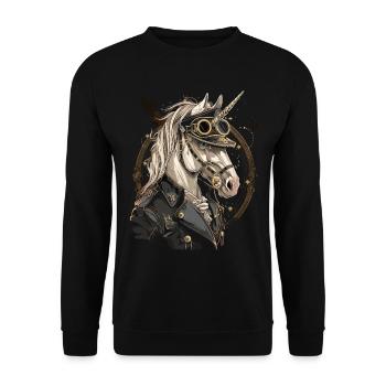 Steam Punk Art Funky Steampunk - Unisex Sweatshirt - black - Front - Alina (178cm) & Michal (187cm)