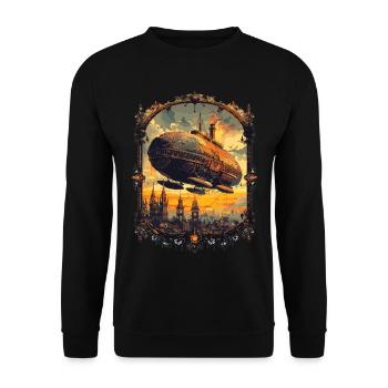 Steam Punk Art Funky Steampunk - Unisex Sweatshirt - black - Front - Alina (178cm) & Michal (187cm)
