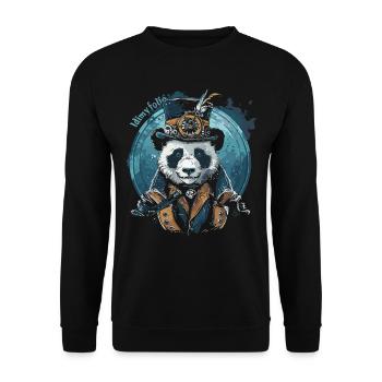 Steam Punk Art Funky Steampunk - Unisex Sweatshirt - black - Front - Alina (178cm) & Michal (187cm)