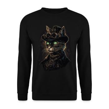 Steam Punk Art Funky Steampunk - Unisex Sweatshirt - black - Front - Alina (178cm) & Michal (187cm)