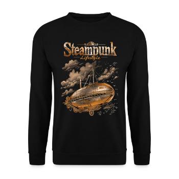 Steam Punk Art Funky Steampunk - Sweat-shirt Unisexe - noir - Devant - Alina (178cm) & Michal (187cm)