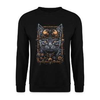 Steam Punk Art Funky Steampunk - Unisex Sweatshirt - black - Front - Alina (178cm) & Michal (187cm)
