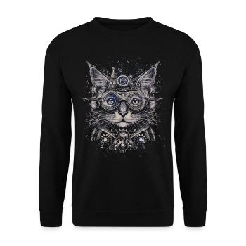 Steam Punk Art Funky Steampunk - Unisex Sweatshirt - black - Front - Alina (178cm) & Michal (187cm)