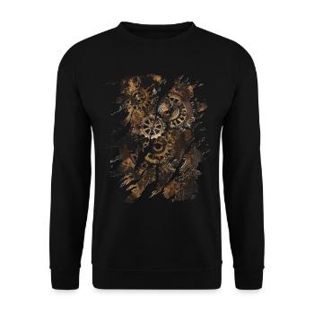 Steam Punk Art Funky Steampunk - Unisex Sweatshirt - black - Front - Alina (178cm) & Michal (187cm)