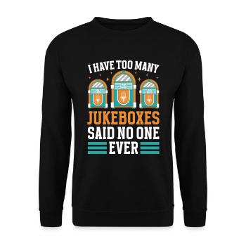 Karaoke Master Retro Music Juke Box - Unisex Pullover - Schwarz - Vorne - Alina (178cm) & Michal (187cm)