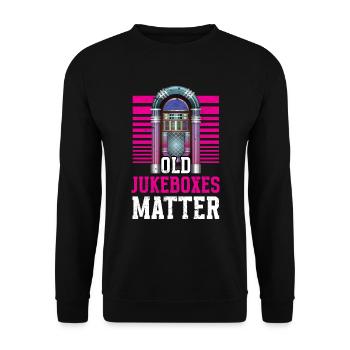 Karaoke Master Retro Music Juke Box - Unisex Pullover - Schwarz - Vorne - Alina (178cm) & Michal (187cm)