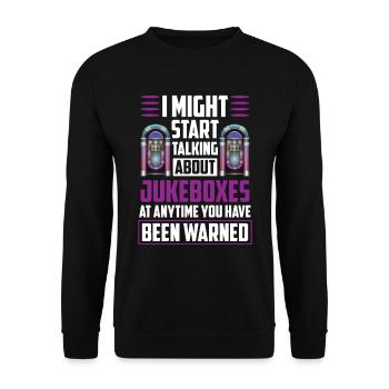 Karaoke Master Retro Music Juke Box - Unisex Pullover - Schwarz - Vorne - Alina (178cm) & Michal (187cm)