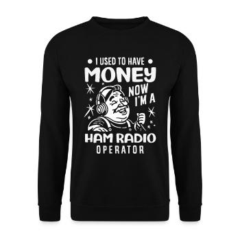 Stolzer Amateurfunk-betreiber - Unisex Pullover - Schwarz - Vorne - Alina (178cm) & Michal (187cm)