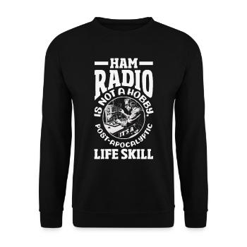 Stolzer Amateurfunk-betreiber - Unisex Pullover - Schwarz - Vorne - Alina (178cm) & Michal (187cm)