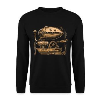 Steam Punk Art Funky Steampunk - Unisex Sweatshirt - black - Front - Alina (178cm) & Michal (187cm)