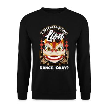 Nouvel An chinois Lune Lion Danse - Sweat-shirt Unisexe - noir - Devant - Alina (178cm) & Michal (187cm)