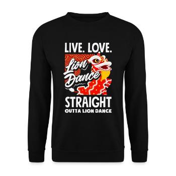 Nouvel An chinois Lune Lion Danse - Sweat-shirt Unisexe - noir - Devant - Alina (178cm) & Michal (187cm)