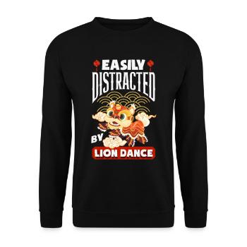 Nouvel An chinois Lune Lion Danse - Sweat-shirt Unisexe - noir - Devant - Alina (178cm) & Michal (187cm)