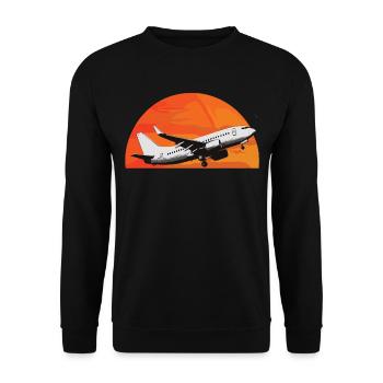 Meine Erste Flugreise Erstes Mal Fliegen - Unisex Pullover - Schwarz - Vorne - Alina (178cm) & Michal (187cm)