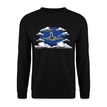 Meine Erste Flugreise Erstes Mal Fliegen - Unisex Pullover - Schwarz - Vorne - Alina (178cm) & Michal (187cm)