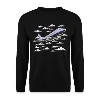 Meine Erste Flugreise Erstes Mal Fliegen - Unisex Pullover - Schwarz - Vorne - Alina (178cm) & Michal (187cm)