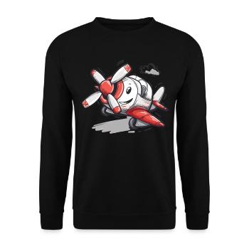 Meine Erste Flugreise Erstes Mal Fliegen - Unisex Pullover - Schwarz - Vorne - Alina (178cm) & Michal (187cm)