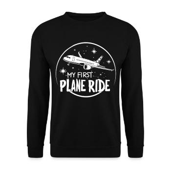 Meine Erste Flugreise Erstes Mal Fliegen - Unisex Pullover - Schwarz - Vorne - Alina (178cm) & Michal (187cm)
