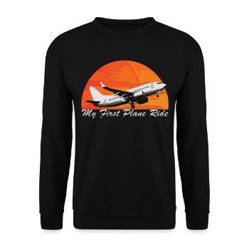 Meine Erste Flugreise Erstes Mal Fliegen - Unisex Pullover - Schwarz - Vorne - Alina (178cm) & Michal (187cm)