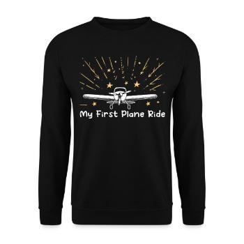 Meine Erste Flugreise Erstes Mal Fliegen - Unisex Pullover - Schwarz - Vorne - Alina (178cm) & Michal (187cm)